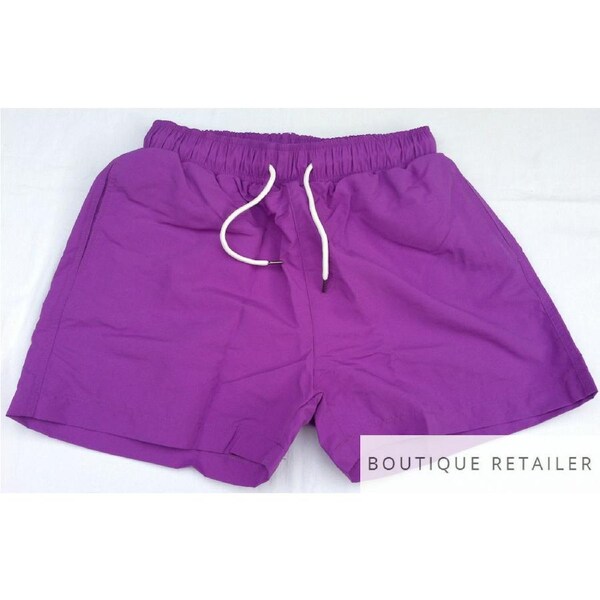 Mens Board Shorts Surf Beach Swim Quick Dry Boardies PLAIN Red Blue Purple S-XL Purple / S