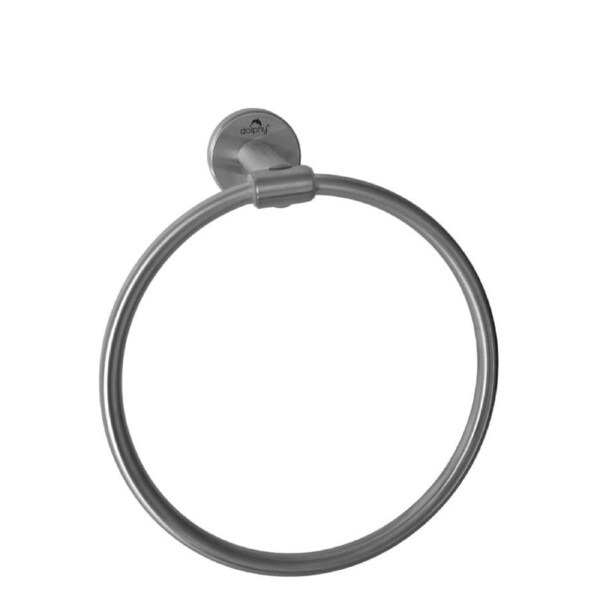 Dolphy Round Hand Towel Ring - Brushed Stainless Steel Wall Mounted Bathroom & Kitchen Towel Holder, Durable & Stylish Design