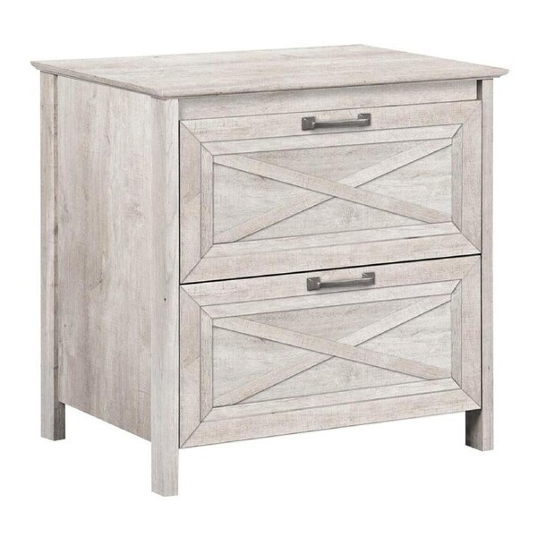 Maestro Furniture Rosen 2-Drawer Filing Cabinet Office Storage - Washed Grey