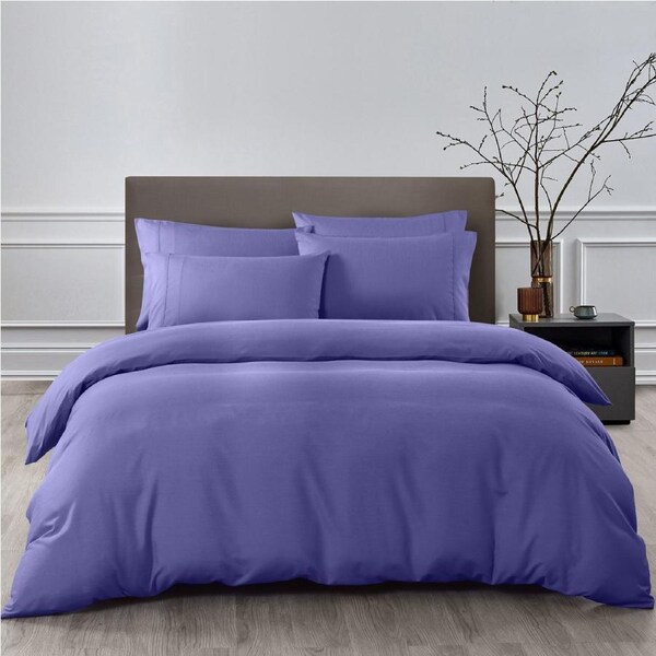 Royal Comfort 2000TC 6 Piece Bamboo Sheet & Quilt Cover Set Cooling Breathable Royal Blue / King