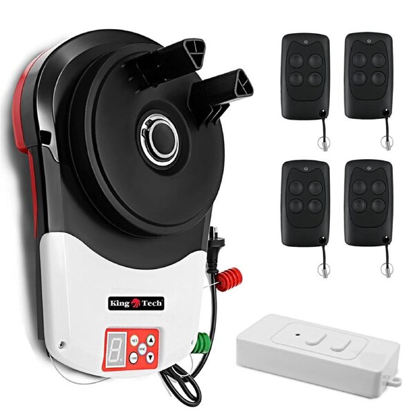 KingTech 1200N Roller Garage Door Opener Motor - Auto Safety Reverse & LED Light w Remotes