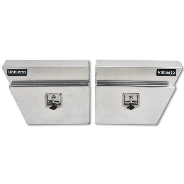Robusto 600mm Tapered Under Tray Ute Tool Boxes - Sealed Toolbox Aluminium Pair Set