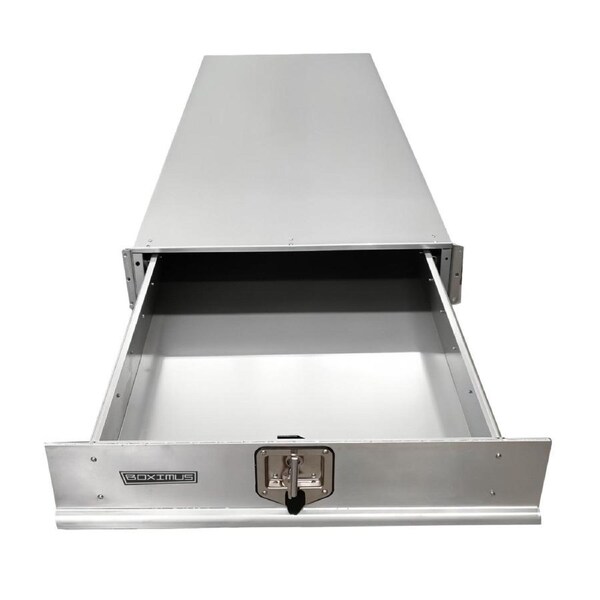 Boximus 1500mm Chrome Under Tray Trundle Drawer - Heavy Duty Steel 150kg Load Capacity