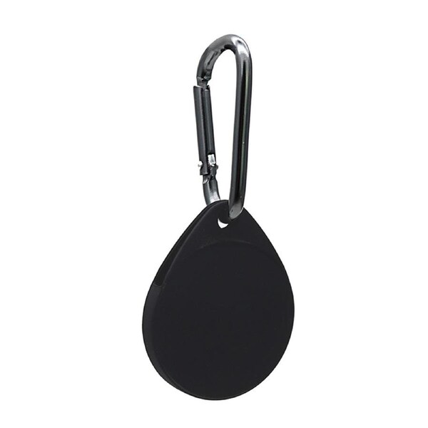MEZON Black Silicone Protective Full Coverage Case Holder for Apple AirTag Tracker with Keychain Ring (Silicone Full, Black)