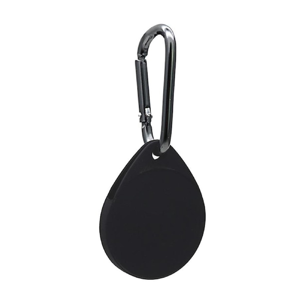 MEZON Black Silicone Protective Full Coverage Case Holder for Apple AirTag Tracker with Keychain Ring (Silicone Full, Black)