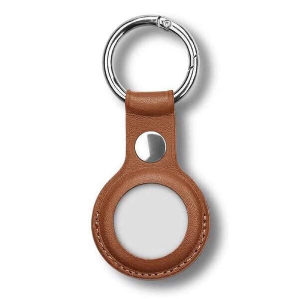 MEZON Brown PU Leather Protective Case Holder for Apple AirTag Tracker with Keychain Ring (Leather, Brown) – FREE EXPRESS