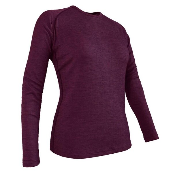 Wilderness Wear Women's Thermal Activewear Long Sleeve Crew Neck Top 8/XS Merlot