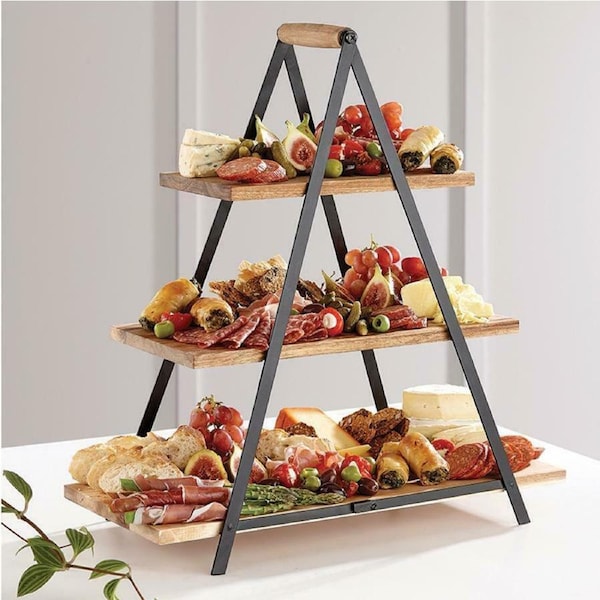 Ladelle Serve & Share Acacia Wood 3 Tier Serving Tower