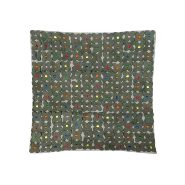 Lora Applicate Flowers Grey Cushion Cover