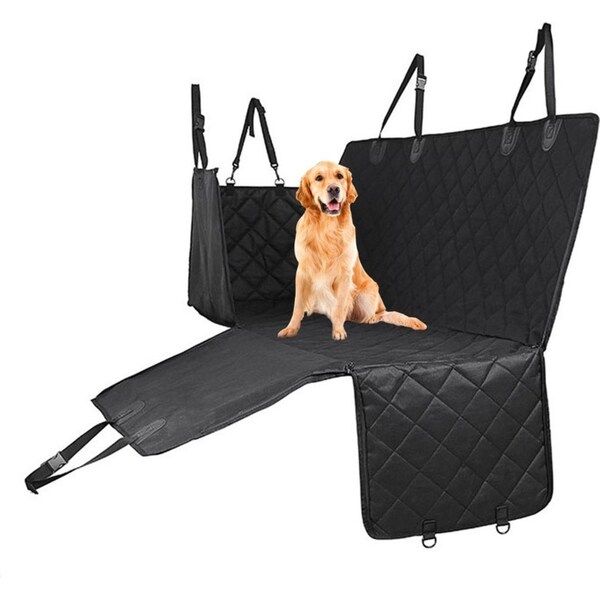 SOGA 600D Oxford Cloth Waterproof Dog Car Cover Back Seat Protector Hammock Non-Slip Pet Mat Black