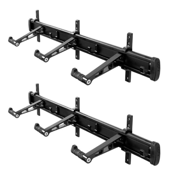 CyclingDeal 6 Bike Wall Mount Rack - Adjustable Indoor & Outdoor Storage Vertical Cycling Hook Hanger Organiser - Safe & Secure for MTB, Road Bicycles