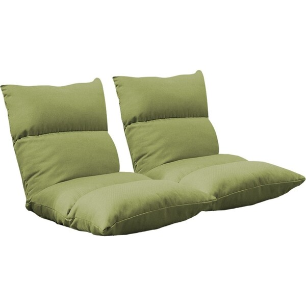 SOGA 2X Lounge Floor Recliner Adjustable Lazy Sofa Bed Folding Game Chair Yellow Green