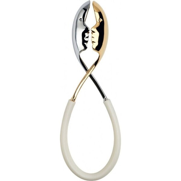Bugatti Kiss Salad Tongs - White/Gold