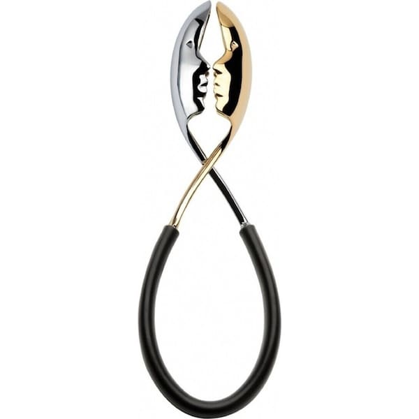 Bugatti Kiss Salad Tongs - Black/Gold