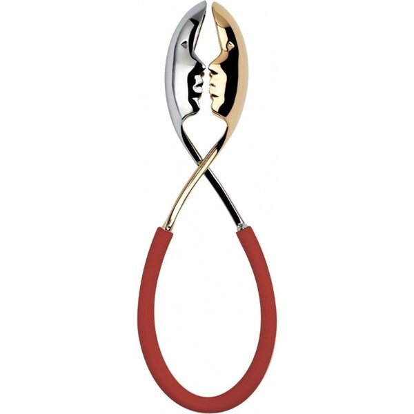 Bugatti Kiss Salad Tongs - Red/Gold
