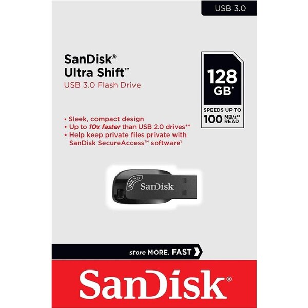 SanDisk USB 3.0 128GB Ultra Shift Flash Drive