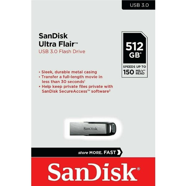 SanDisk USB 3.0 Ultra Flair 512GB Flash Drive