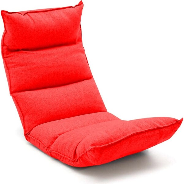 SOGA Foldable Tatami Floor Sofa Bed Meditation Lounge Chair Recliner Lazy Couch Red