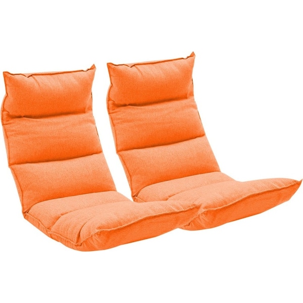 SOGA 2X Foldable Tatami Floor Sofa Bed Meditation Lounge Chair Recliner Lazy Couch Orange