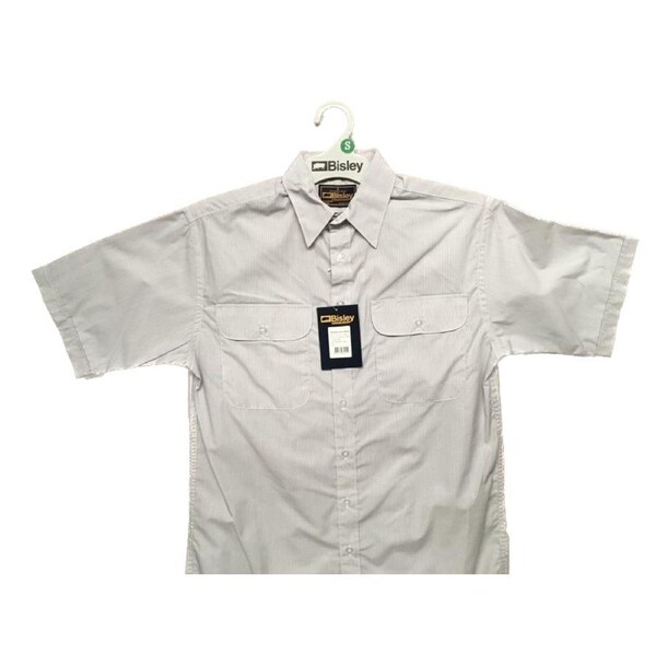 BISLEY SHORT SLEEVE SHIRT Everyday Casual Business Work Cotton Blend Check BS2484_VHIG (HIG) / S