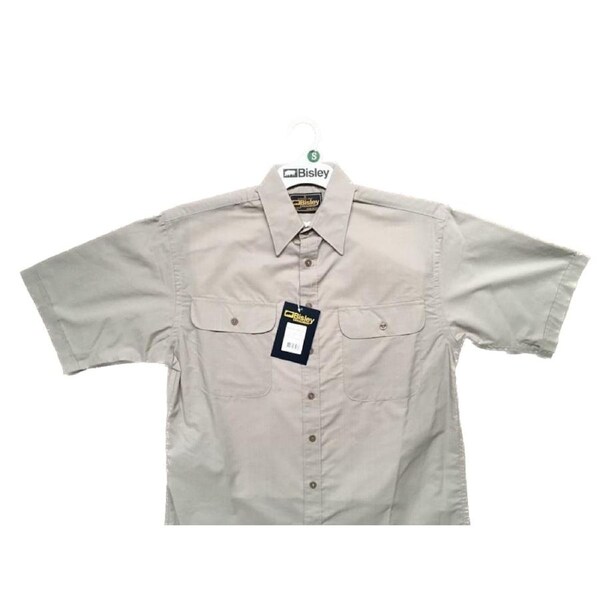 BISLEY SHORT SLEEVE SHIRT Everyday Casual Business Work Cotton Blend Check BS2486_BBOG (BOG) / S
