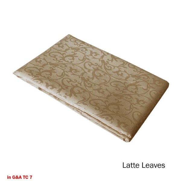 Jacquard Table Cloth Latte Leaves 150 x 220 cm