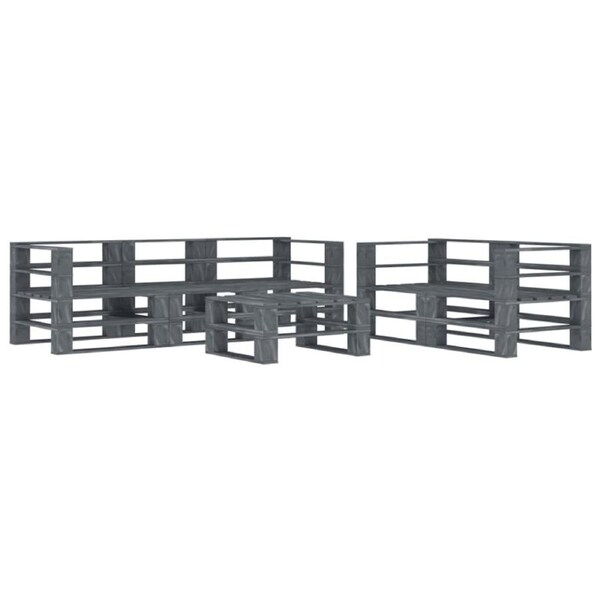 6 Piece Garden Pallet Lounge Set Wood Grey vidaXL