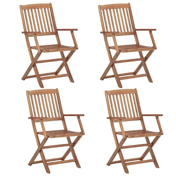 Folding Outdoor Chairs 4 pcs Solid Acacia Wood vidaXL