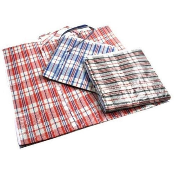48x Large Stripe Bag Packing Storage Strip Zip Shopping Travel Check House Moving 65cm x 60cm x 25cm