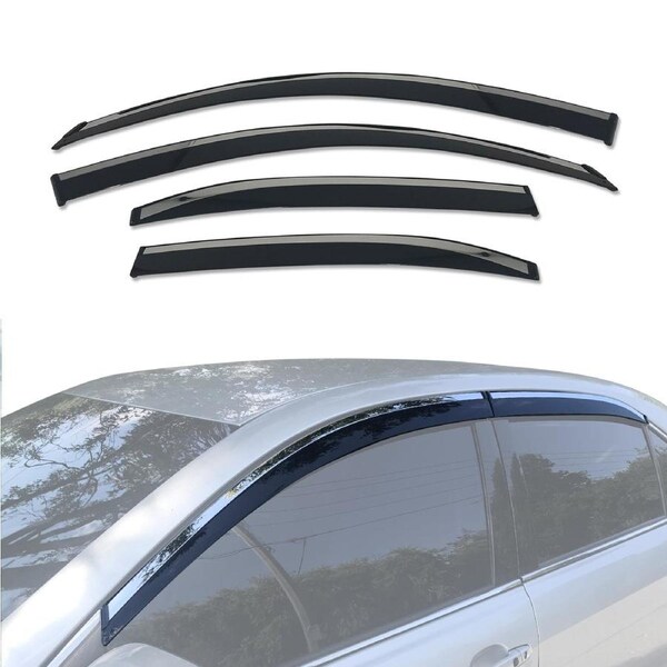 Stainless Trim Weather Shields for Toyota Camry 2006-2012