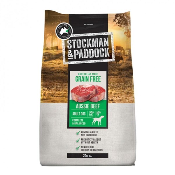 Stockman & Paddock Dog Food Grain Free Aussie Beef 20kg