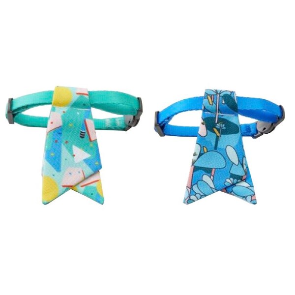 Petkit Adjustable Party Cute Cat Dog Necktie Collar GRN Wood/Fantasy Forest Set