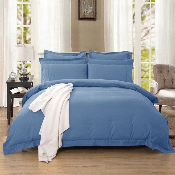 Super Soft Tailored King Size Quilt/Doona/Duvet Cover Set - Greyish Blue