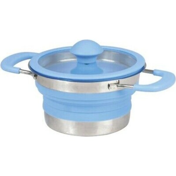 Ozoffer Collapsible Pop-up 3L Cook Pot with Lid Stainless Steel base