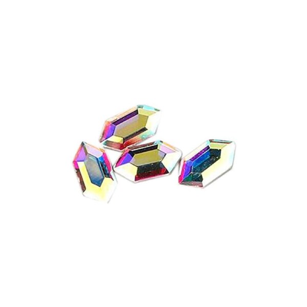 Rhinestones Diamond Crystal Glass AB Nail Elongated Hexagon Shape 4x8mm 144pcs