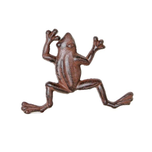 Mr Gecko Cast Iron Cute Handcrafted Frog Antique Rust Decor Figurine Statue