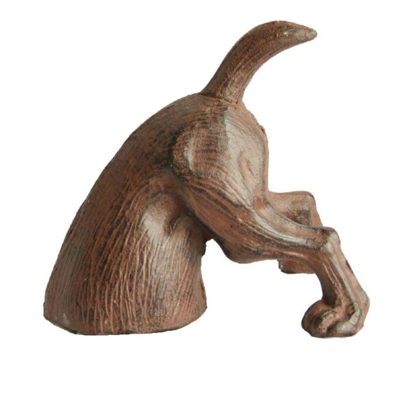 Mr Gecko Dog Tail Cast Iron Hand Made Antique Rust Door Stop Free Standing