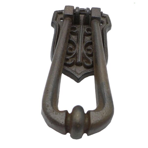 Mr Gecko Cast Iron Hand Made Door Knocker Spear Antique Rust