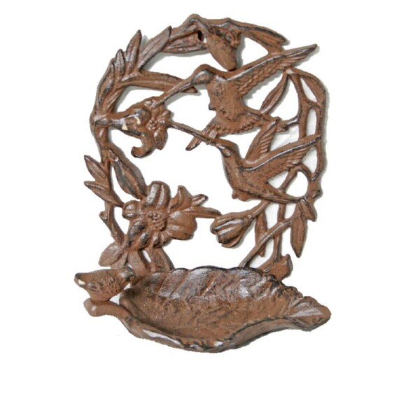 Mr Gecko Cast Iron Bird Feeder Hand Made Antique Rust
