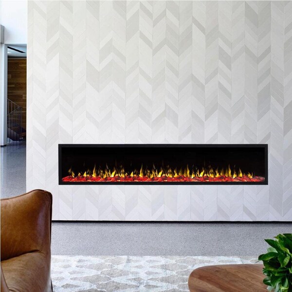 COMO 72 inch Built-in Recessed / Wall Mounted Electric Fireplace Decorative – No heat