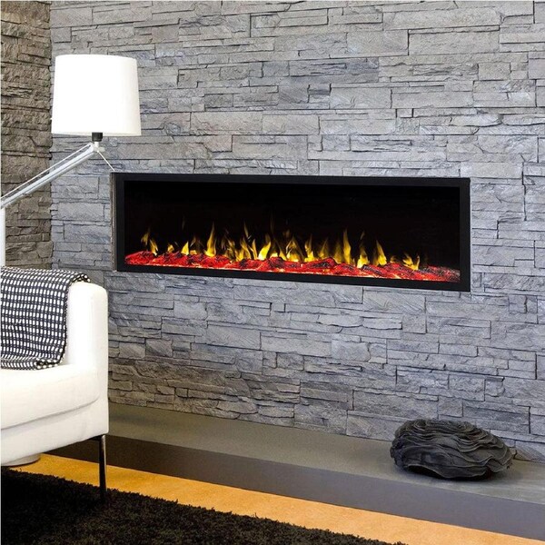 COMO 60 inch Built-in Recessed / Wall Mounted Electric Fireplace Decorative - No heat