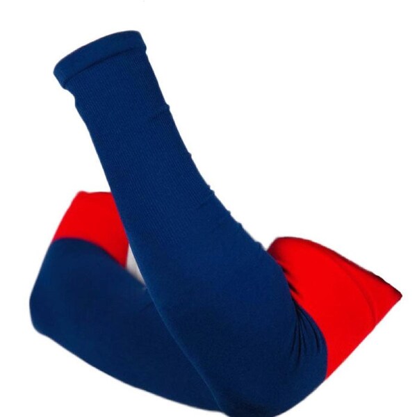 Catzon 1 Pack Arm Sleeves UV Sun Protection Cooling Compression Arm Cover Shield For Basketball Running Cycling Golf Volleyball RH86 -Red+DarkBlue