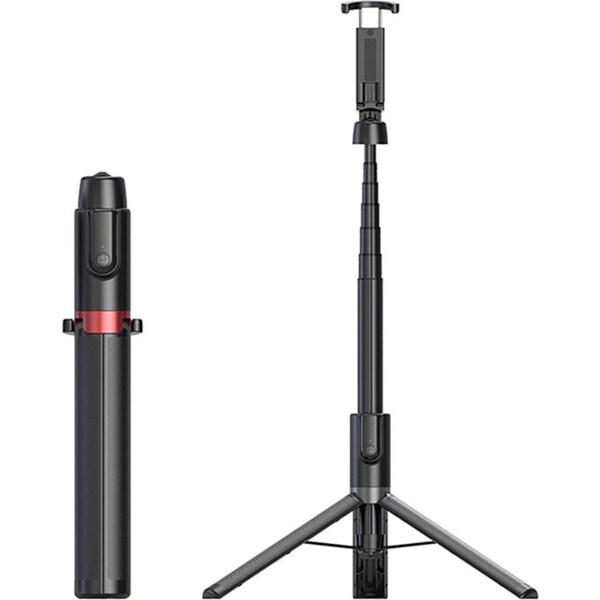 Catzon AB403 Wireless Bluetooth Selfie Stick 360 Degree Rotatable Foldable Selfie Stick Multifunctional Mobile Phone Tripod-Red