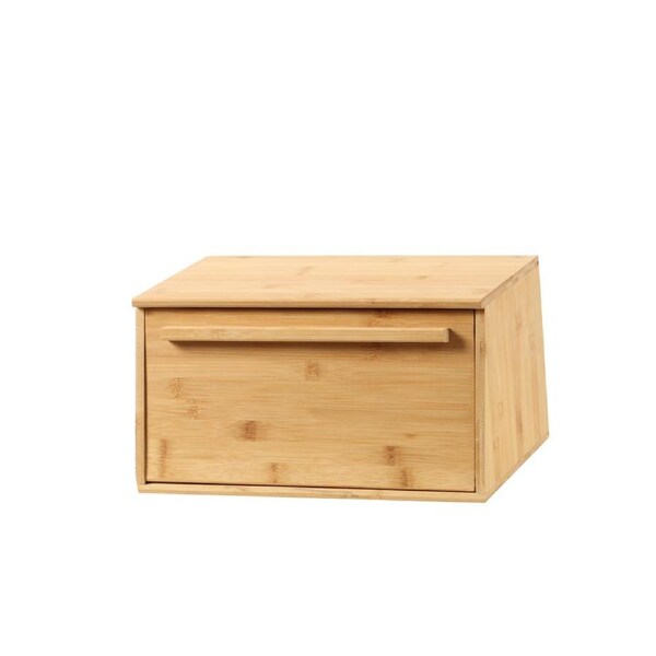 Sherwood Home Bamboo Bread Box With Lid Natural Bamboo 24x38x20cm