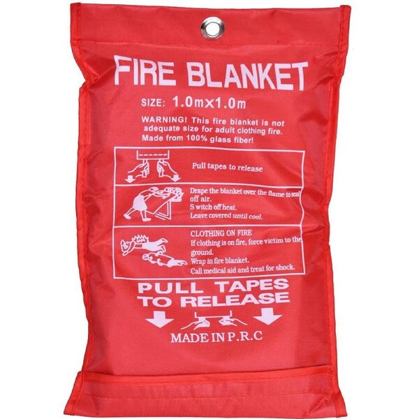 Fire Blanket 1x1m Emergency Survival Safety Safe Class F Fires Clothing Cooking