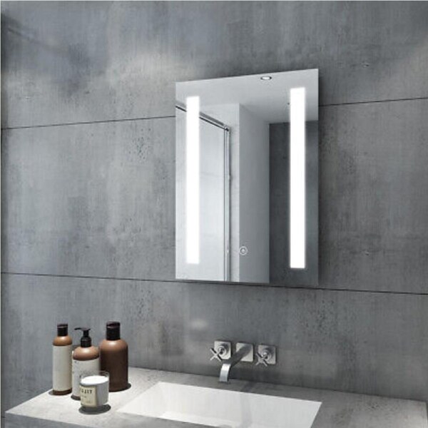 ELEGANT Bathroom LED Mirror Anti-Fog Front-lit Wall Mirrors Lights Touch Switch 500x700mm