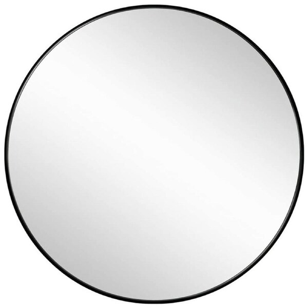 Slim Design 50CM Black Bathroom, Living Room, Hallway Mirror Round Mirror Wall Decor Metal Frame