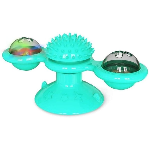 Windmill Cat Toy with 2-Compartment Spinning Interactive Suction Cup Pet