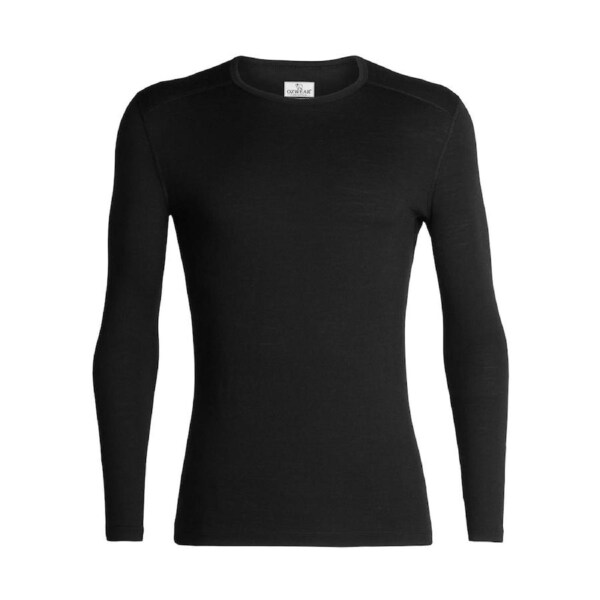 Men's 200 100% Merino Wool Long Sleeve Crew (Black, S) Ozwear Ugg L / BLACK