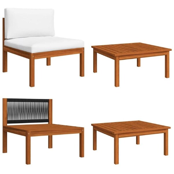 2 Piece Garden Lounge Set with Cushions Solid Acacia Wood vidaXL